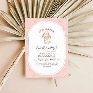 Süße Baby-Party mit Häschen-Mädchen Einladung