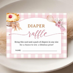 Süße Baby-Party - Rosa Windel-Raffle-Einschlag Begleitkarte