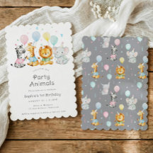 Süße Baby-Party-Tiere Kinder-Geburtstagsfeier