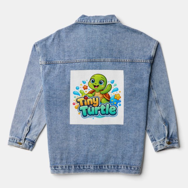 Süße Baby-Schildkröte Jeansjacke (Rückseite)