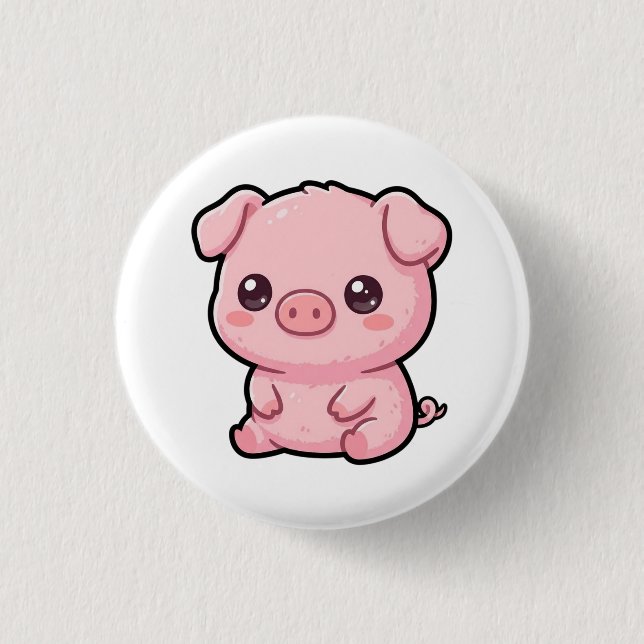 Süße Baby-Schwein-Knopf Button (Vorderseite)