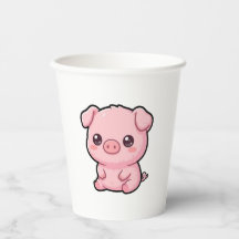 Süße Baby-Schwein-Papierbecher