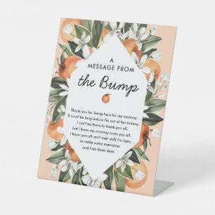 Süsse Baby Shower eine Nachricht von Bump Poster Sockelschild