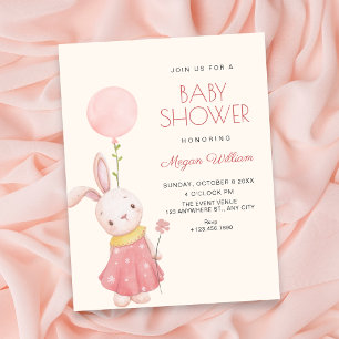 Süße Baby Shower mit Häschen Einladung