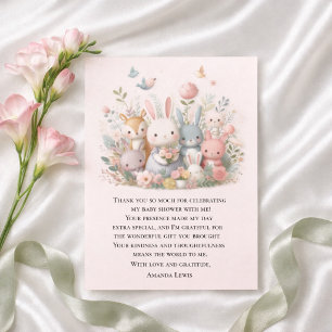 Süße Baby Shower Pastell Whimsy Tiere Dankeskarte