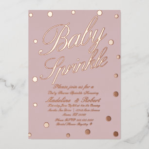 Süße Baby Shower Streusel Goldene Punkte geprägt  Folieneinladung