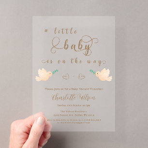 Süße Baby-Taube Baby Shower Acryl-Einladung Acryleinladungen