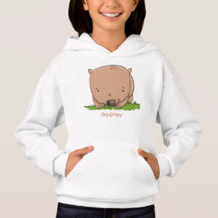Süße Baby-Wombat-Cartoon-Illustration Hoodie