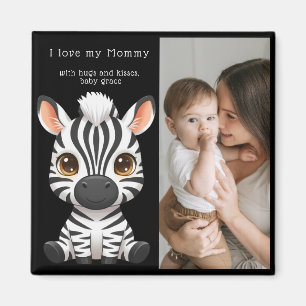 Süße Baby-Zebra-Kunst, Name des Kindes und Nachric Magnet