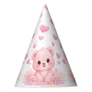 Süße Babybären Rosa Geburtstag Pastell Partyhütchen