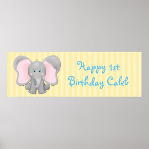 Süße Babyelefanten-Geburtstags- oder Babyparty-Par Poster