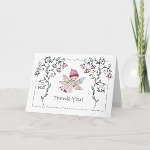 Süße Babyfee und Blumen Dankeschönkarte Dankeskarte