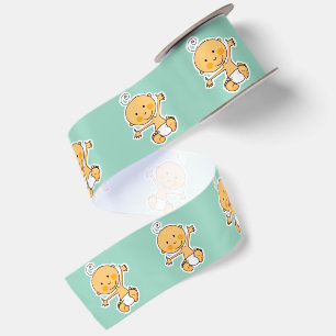 Süße Babygrafik Personalisierte Babyparty Satinband