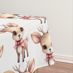 Süße Babyhirsch-Cartoon-Illustrationsmuster Tischdecke