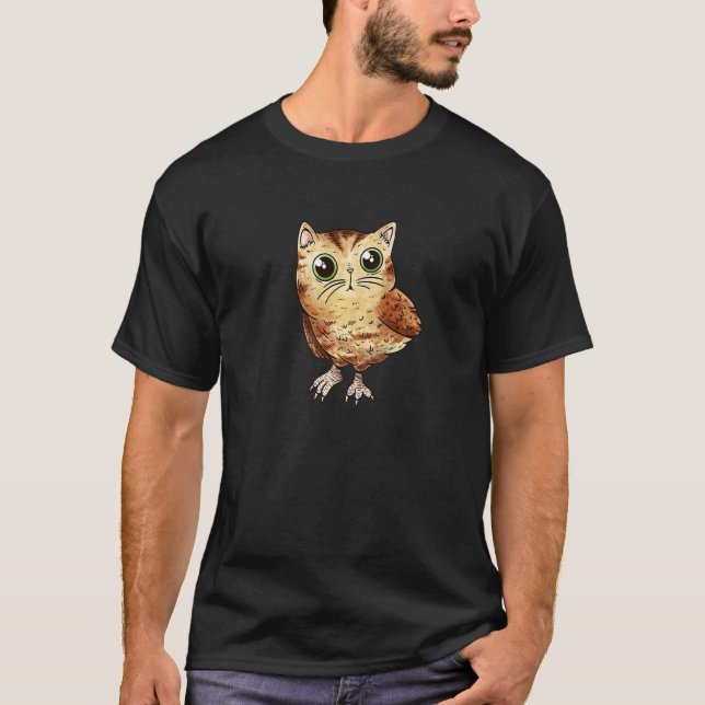 Süße Babykatze Eule T-Shirt (Vorderseite)