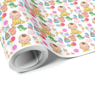 Süße Babymuster-Geschenkpapier für Baby Shower Geschenkpapier
