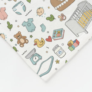 Süße Babymuster-Nahtlos-Muster Babydecke Fleecedecke