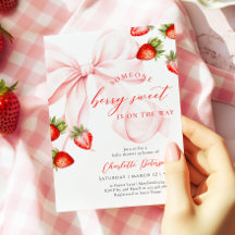 Süße Babyparty-Einladung mit rosa Schleife