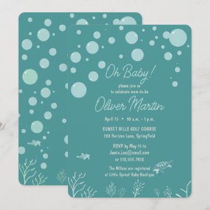Süße Babyparty für Jungen Aqua-Fischpark Bezaubern Einladung