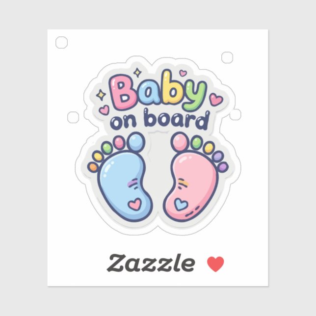 Süße Babys auf dem Board Füße Aufkleber (Blatt)