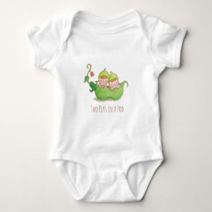 Süße Babys-Zwillingserbsen in einer Schote Waterco Baby Strampler