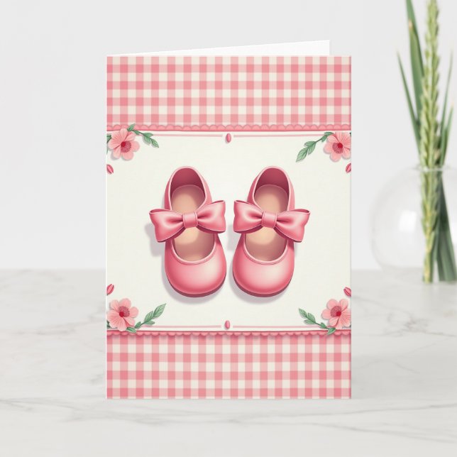 Süße Babyschuhkarte Karte (Vorderseite)