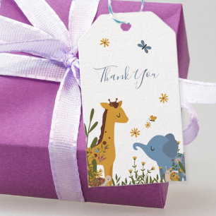 Süße Babytier-Blumen-Baby-Party Geschenkanhänger