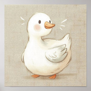 Süße Babytier-Fröhliche-Entchen-Kinderzimmer-Wandk Poster