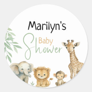 Süße Babytierchen zur Babyparty Runder Aufkleber