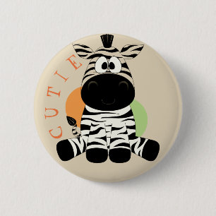 Süsse-Babyzebra-Knopf Button
