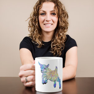 Süße Babyziege Bunte Bauernhof Tier Kunst Kaffeetasse