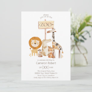 Süße Babyzootiere Einladung