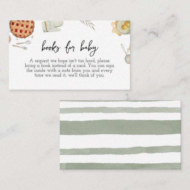 Süsse Backbücher für Babydusche Begleitkarte (Vorne/Hinten)