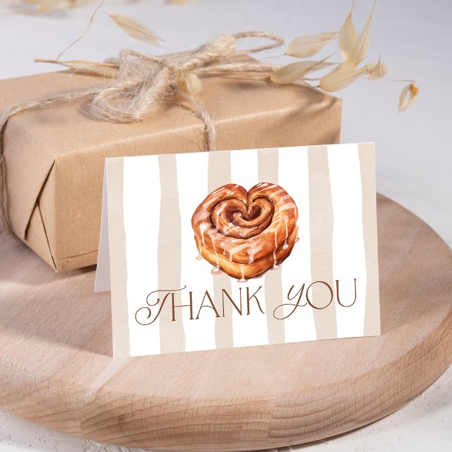 Süße Bäckerei-Themen-Zimtschnecke Dankeskarte (Cute Bakery Themed Cinnamon Roll Thank You Card)