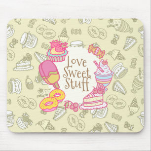 Süße Bäckerei und Getränke Grün Mousepad