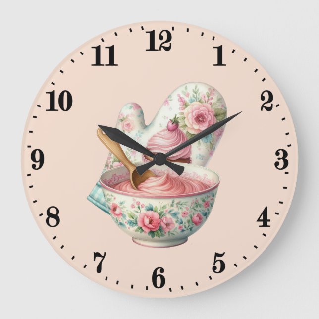 Süße Backliebhaber Küche  Große Wanduhr (Vorderseite)