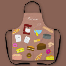Süße Backutensilien und süße Kuchen Schürze