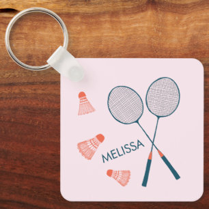 Süße Badminton Federball Schläger CUSTOM Retro Schlüsselanhänger