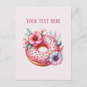 Süße Bakery-Donut-Nachricht oder Firmenname hinzuf Postkarte