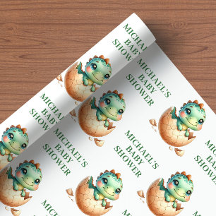 Süße bald schlüpfende Baby-Dino-Badezimmer-Einwick Geschenkpapier