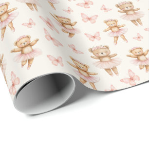 Süße Ballerina-Bären Geschenkpapier