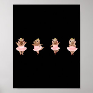 Süße Ballerina Capybara tanzt Balletttanz Poster