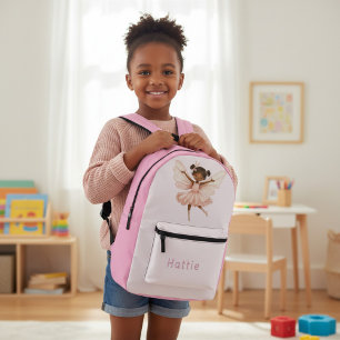 Süße Ballerina-Feenkinder-Rucksack in Rosa Bedruckter Rucksack