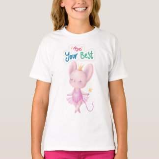 Süße Ballerina Maus Weißes Kinder T-Shirt