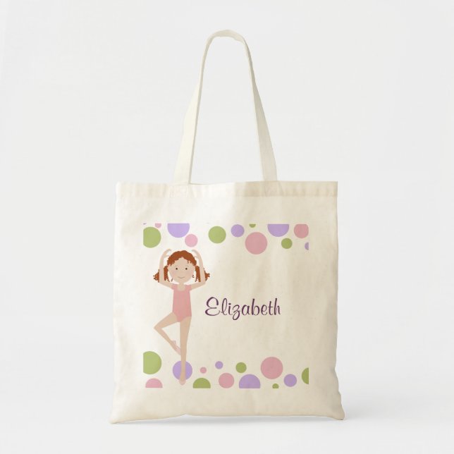 Süße Ballerina-personalisierte Tasche (Vorne)