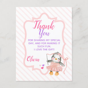 Süße Ballerina Pinguin Geburtstag Dankeschön Postkarte