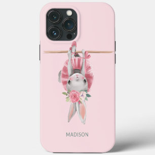 Süße Ballerina Rosa Ballett-Häschen personalisiert iPhone 13 Pro Max Hülle