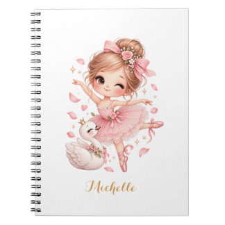 Süße Ballerina Schwan Prinzessin Personalisiert Notizblock