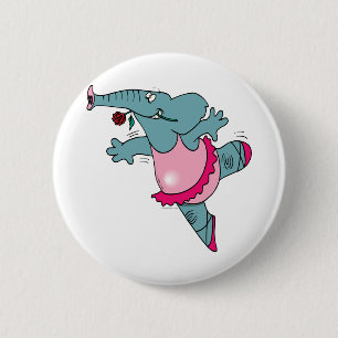 süße Ballett-Ballerina-Elefanten im Tutu Button