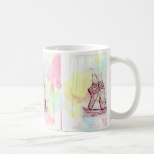 Süße Ballettschuhe Skizze Aquarell handgezeichnet Kaffeetasse